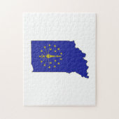vlag en kaart van Indiana Legpuzzel (Verticaal)