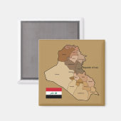 Vlag en kaart van Irak Magneet (Voorkant / Achterkant)