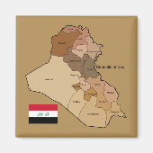 Vlag en kaart van Irak Magneet (Voorkant)