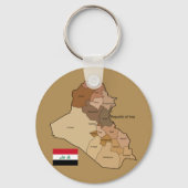 Vlag en kaart van Irak Sleutelhanger (Voorkant)