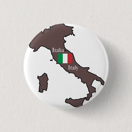 Vlag en kaart van Italië Ronde Button 3,2 Cm (Voorkant)