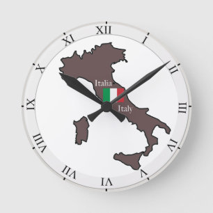 Vlag en kaart van Italië Ronde Klok