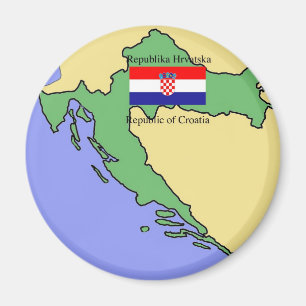 Vlag en kaart van Kroatië Magneet