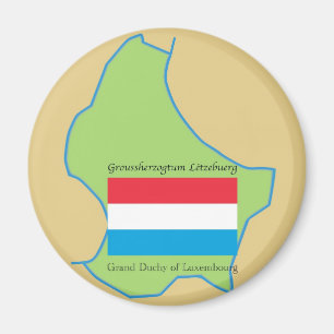 Vlag en kaart van Luxemburg Magneet