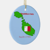 Vlag en kaart van Malta Keramisch Ornament (Rechts)