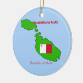 Vlag en kaart van Malta Keramisch Ornament (Links)