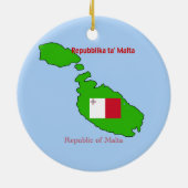 Vlag en kaart van Malta Keramisch Ornament (Achterkant)