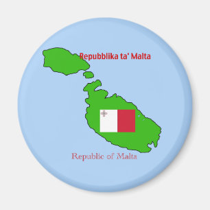 Vlag en kaart van Malta Magneet