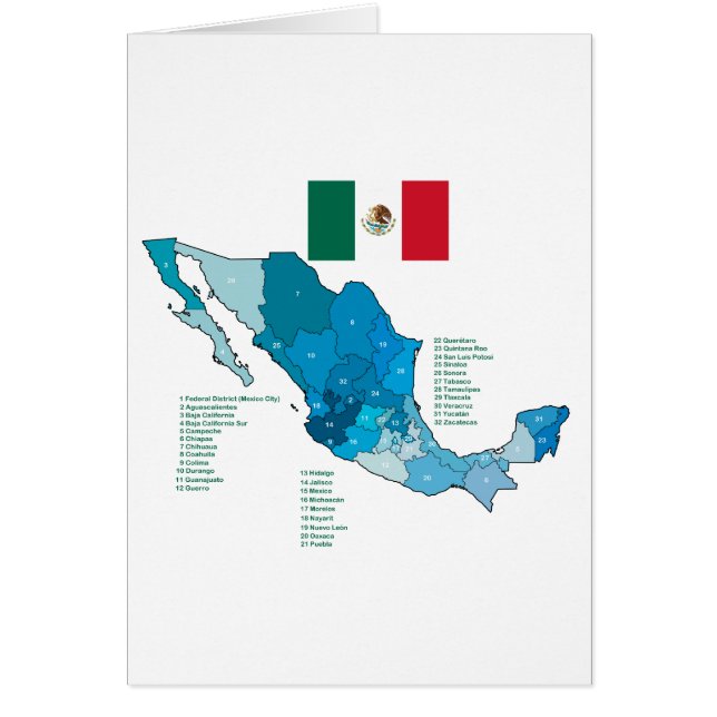 Vlag en kaart van Mexico (Voorkant)