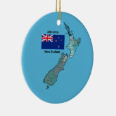 Vlag en kaart van Nieuw-Zeeland Keramisch Ornament (Rechts)
