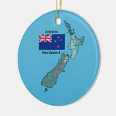 Vlag en kaart van Nieuw-Zeeland Keramisch Ornament (Links)