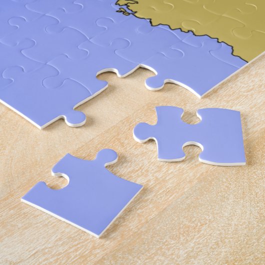 Vlag en kaart van Noorwegen Legpuzzel (Zijkant)