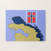 Vlag en kaart van Noorwegen Legpuzzel (Horizontaal)
