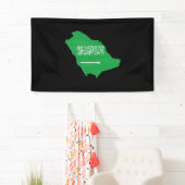 vlag en kaart van Saudi-Arabië Spandoek (Insitu)
