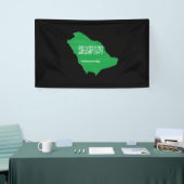 vlag en kaart van Saudi-Arabië Spandoek (Beurs)