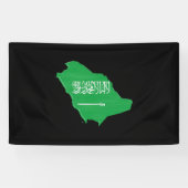 vlag en kaart van Saudi-Arabië Spandoek (Horizontaal)