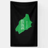 vlag en kaart van Saudi-Arabië Spandoek (Verticaal)