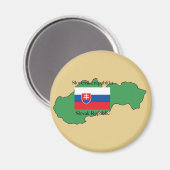 Vlag en kaart van Slowakije Magneet (Voorkant / Achterkant)