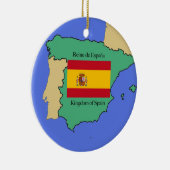 Vlag en kaart van Spanje Keramisch Ornament (Rechts)