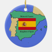Vlag en kaart van Spanje Keramisch Ornament (Achterkant)