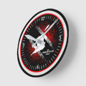 Vlag en kaart van Trinidad en Tobago Ronde Klok (Hoek)