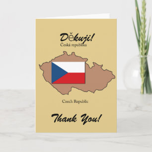 Vlag en kaart van Tsjechië Bedankt Card