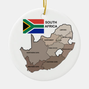 Vlag en kaart van Zuid-Afrika Keramisch Ornament