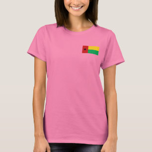 Vlag en kaart voor de kust van Guinee-Bissau T-shirt