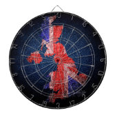 Vlag en kaart voor het Verenigd Koninkrijk Dartbord (Voorkant)