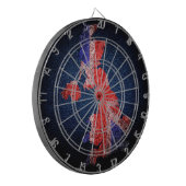 Vlag en kaart voor het Verenigd Koninkrijk Dartbord (Voorkant Links)