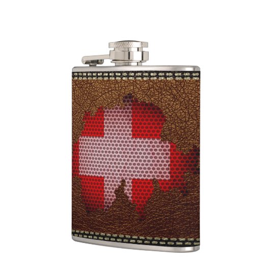 Vlag en kaart Zwitserland Heupfles (Links)