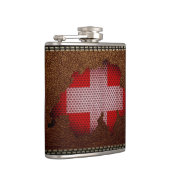 Vlag en kaart Zwitserland Heupfles (Rechts)