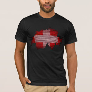 Vlag en kaart Zwitserland T-shirt
