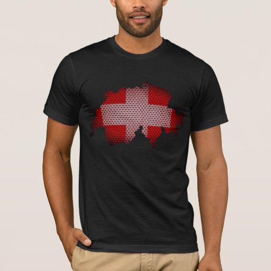 Vlag en kaart Zwitserland T-shirt (Voorkant)