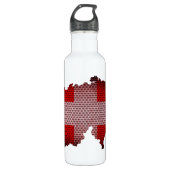 Vlag en kaart Zwitserland Waterfles (Voorkant)