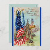  vlag en kanon herdenken onze helden briefkaart (Voorkant / Achterkant)
