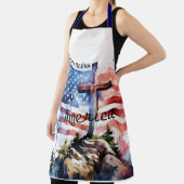 Vlag en kruis "God Bless America" Schort (Insitu)
