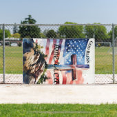 Vlag en kruis "God Bless America" Spandoek (Insitu)