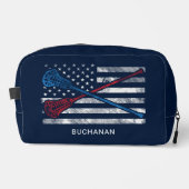  vlag en lacrosse vleermuizen gepersonaliseerd toilettasje (Voorkant)