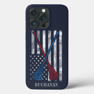  vlag en lacrosse vleermuizen op maat Case-Mate iPhone case