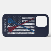 vlag en lacrosse vleermuizen op maat Case-Mate iPhone case (Achterkant (horizontaal))