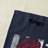  vlag en lacrosse vleermuizen op maat strandlaken (In situ)