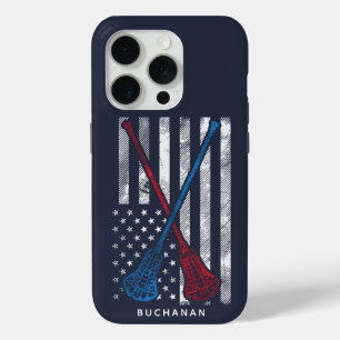  Vlag en Lacrosse Vleermuizen Sport iPhone 15 Pro Case