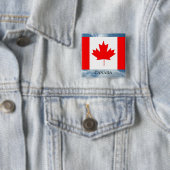 Vlag en landspeld vierkante button 5,1 cm (In situ)