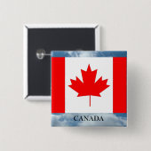 Vlag en landspeld vierkante button 5,1 cm (Voorkant /achterkant)