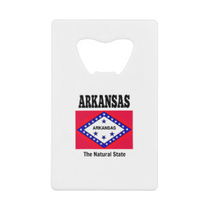 Vlag en motto van Arkansas Creditkaart Flessenopener