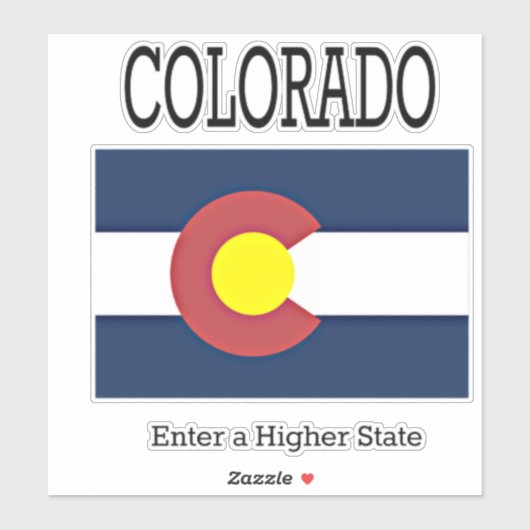 Vlag en motto van Colorado Sticker (Vel)