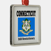 Vlag en motto van de Connecticut Metalen Ornament (Rechts)