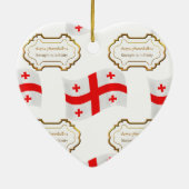 Vlag en Motto van Georgië Keramisch Ornament (Achterkant)