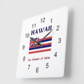 Vlag en motto van Hawaii Vierkante Klok (Hoek)